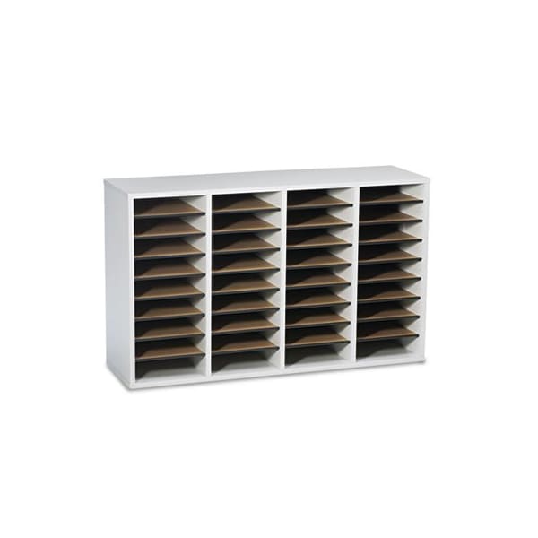 Safco Safco, Wood/laminate Literature Sorter, 36 Sections, 39 1/4 X 11 3/4 X 24, Gray 9424GR - main
